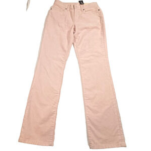 Lands' End NWT Washed Pink Corduroy Straight Leg Pants 2 Mid Rise